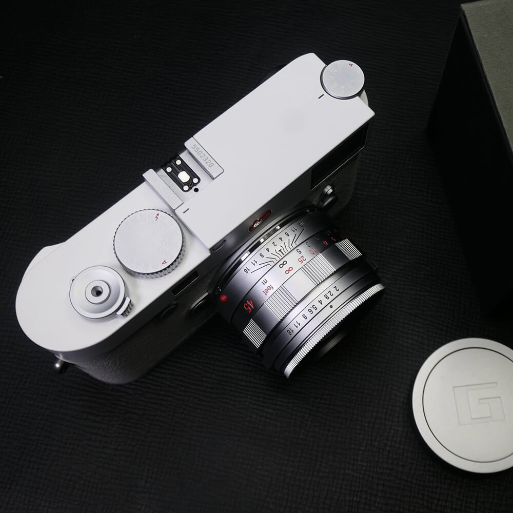Funleader contax g45 f2 to leica m converted lens silver on leica